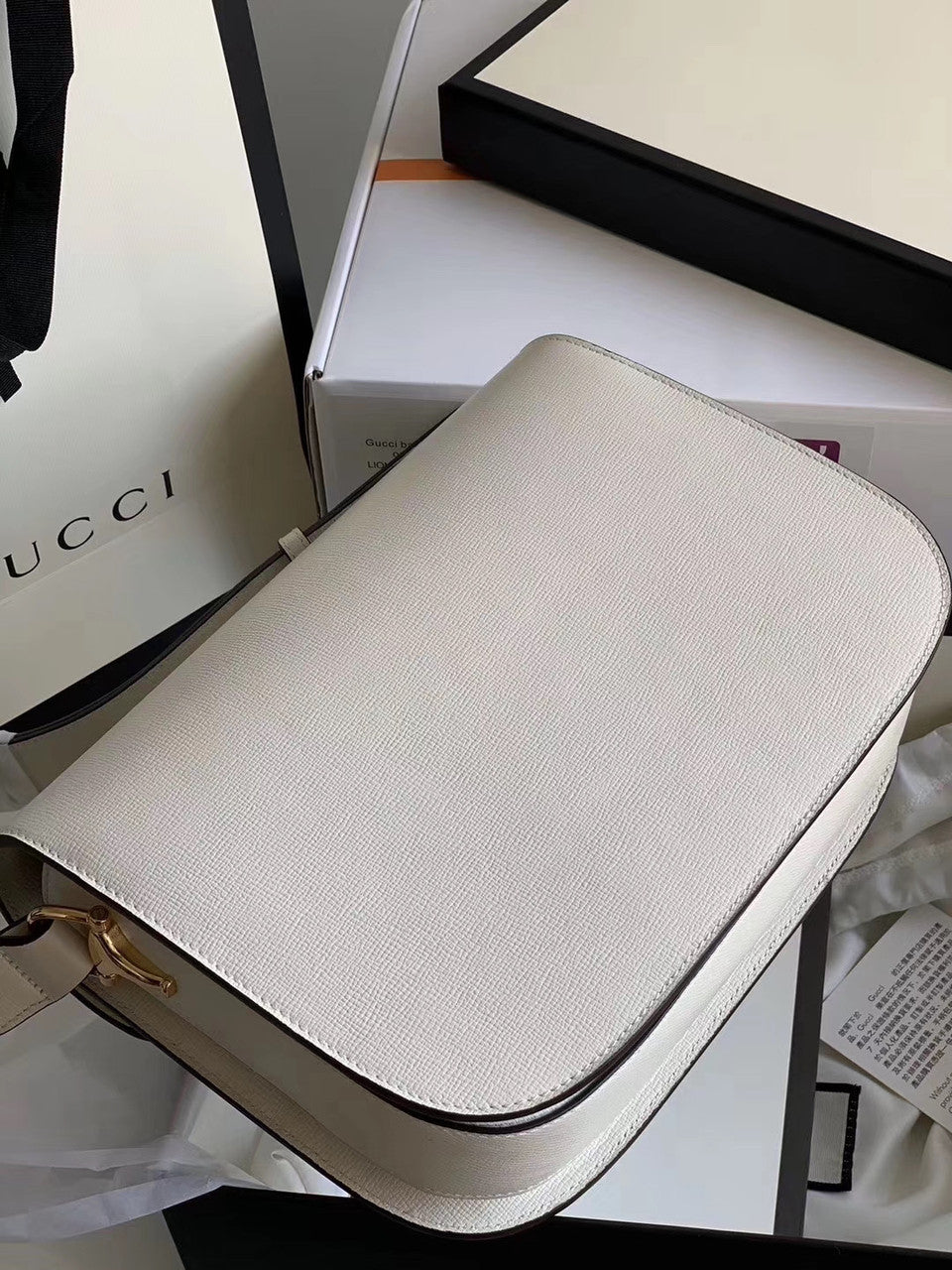 Gucci 1955 Horsebit shoulder bag White