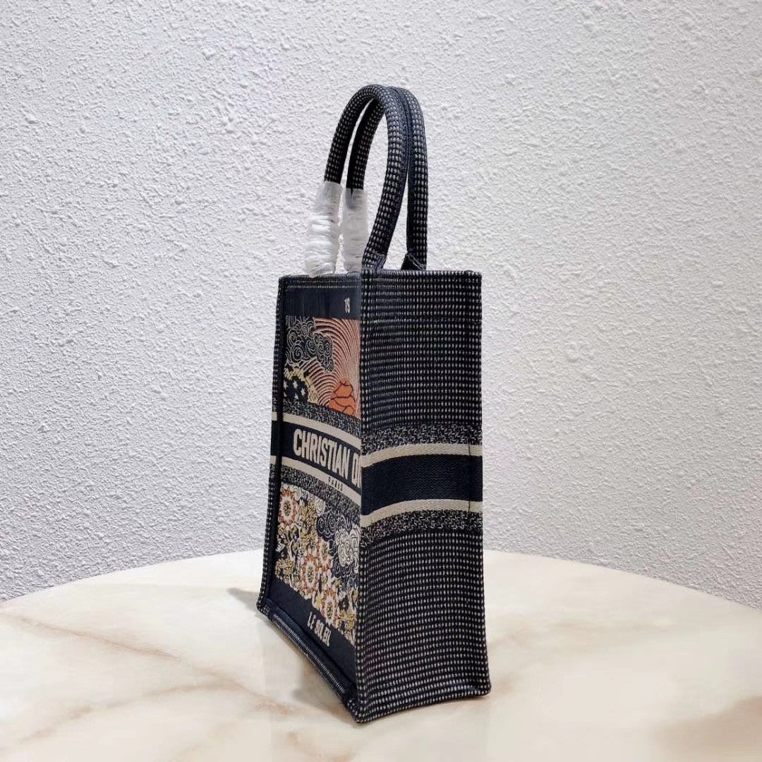 Christian Dior MULTICOLOR TAROT SOLEIL EMBROIDERED VERTICAL DIOR BOOK TOTE 19