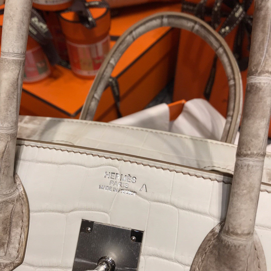Hermes Matte Himalayan Prosperous  crocodile  Birkin bag with 18-karat white gold and diamond