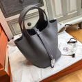 Hermes 8F Etain  Picotin Lock 18 Togo Leather Bag