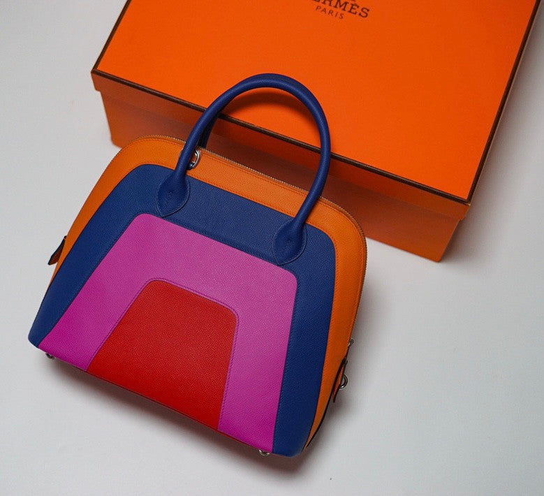 Hermès Bolide 1923-30 Rainbow "Sunset" Epsom Palladium Hardware