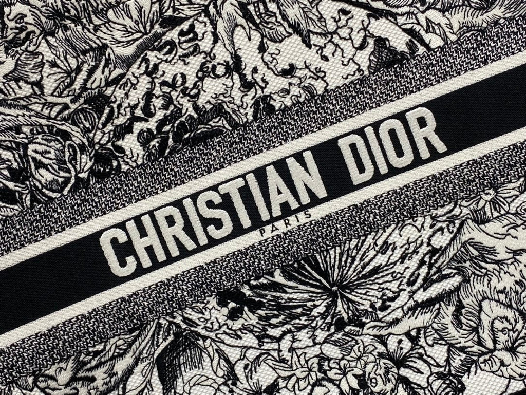 Christian Dior DIOR BOOK TOTE Latte Multicolor Dior Zodiac Embroidery