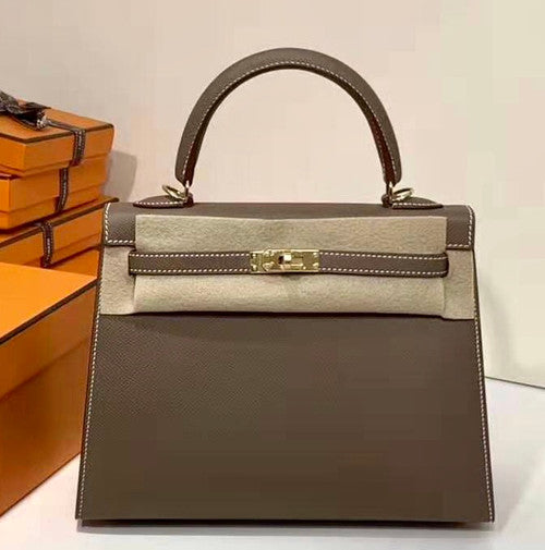 Hermès Etoupe  Kelly 28  Epsom Gold Hardware