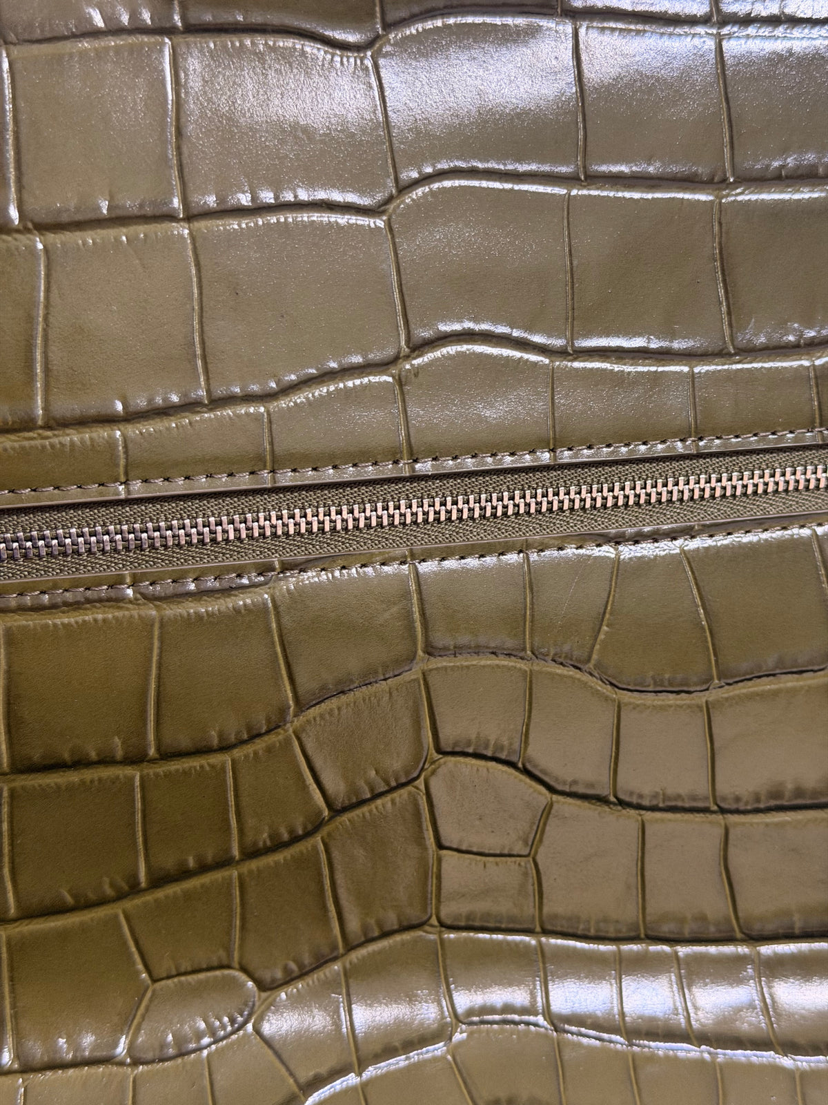 Chanel Olive Green Alligator / Crocodile Classic Maxi Flap Bag – Silver Hardware