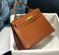 Hermès Caramel Kelly 28 Box Leather Gold Hardware
