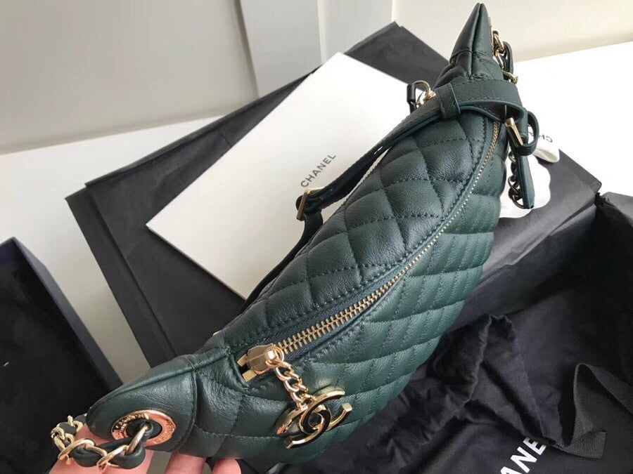 Chanel Matelasse Bum-Bag Waist Porch Green bag