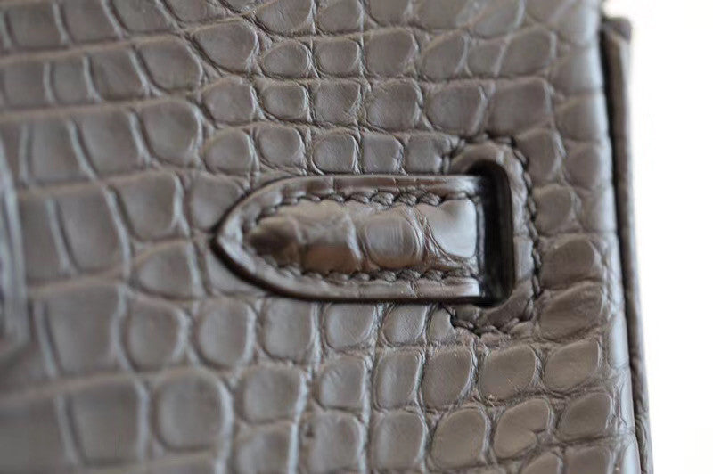 Hermes Birkin 25cm Black Matte Alligator  with Gold hardware