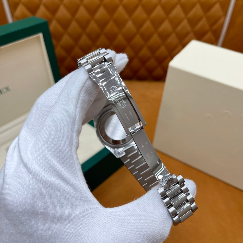 ROLEX DAY-DATE 36 18k White Gold | Pink Baguette Diamond Dial | President Bracelet