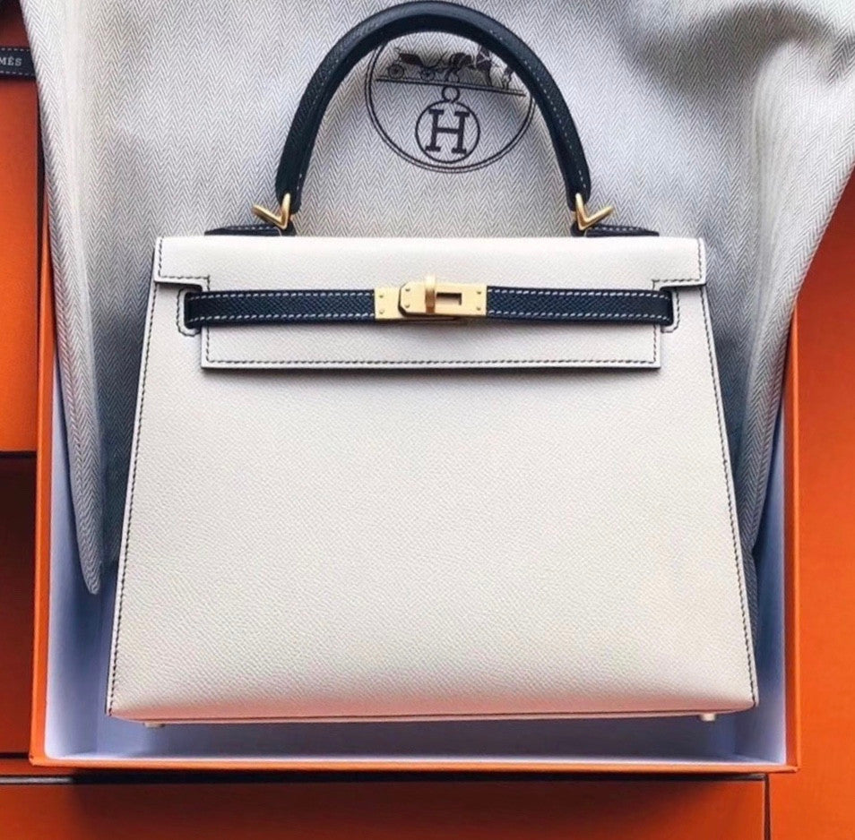 Hermes Special Order Bi-colours Kelly 25 cm Epsom Gold Hardware