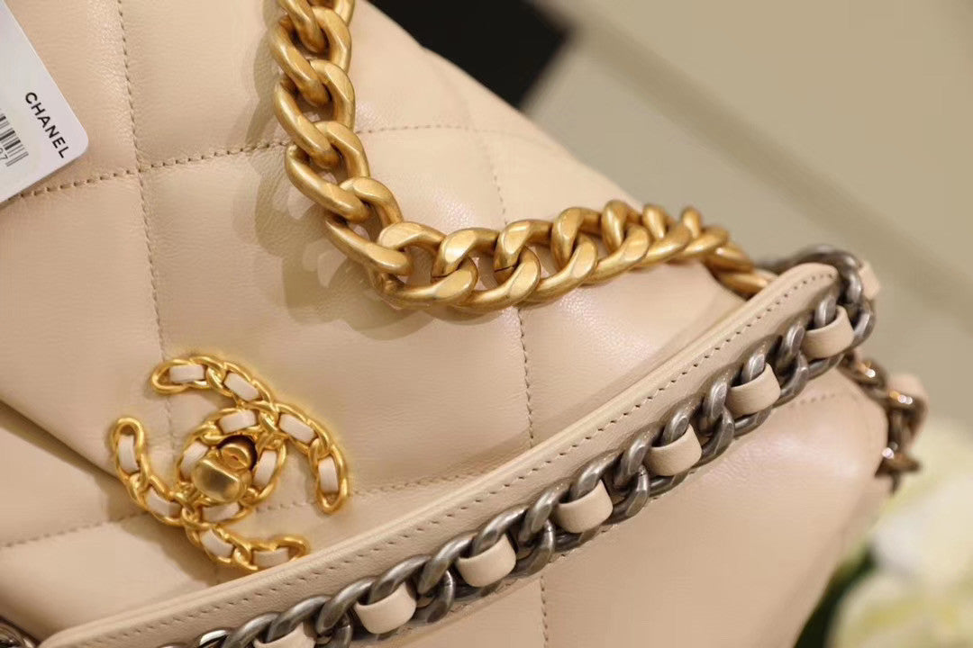 CHANEL 19 Flap Bag  Light Beige