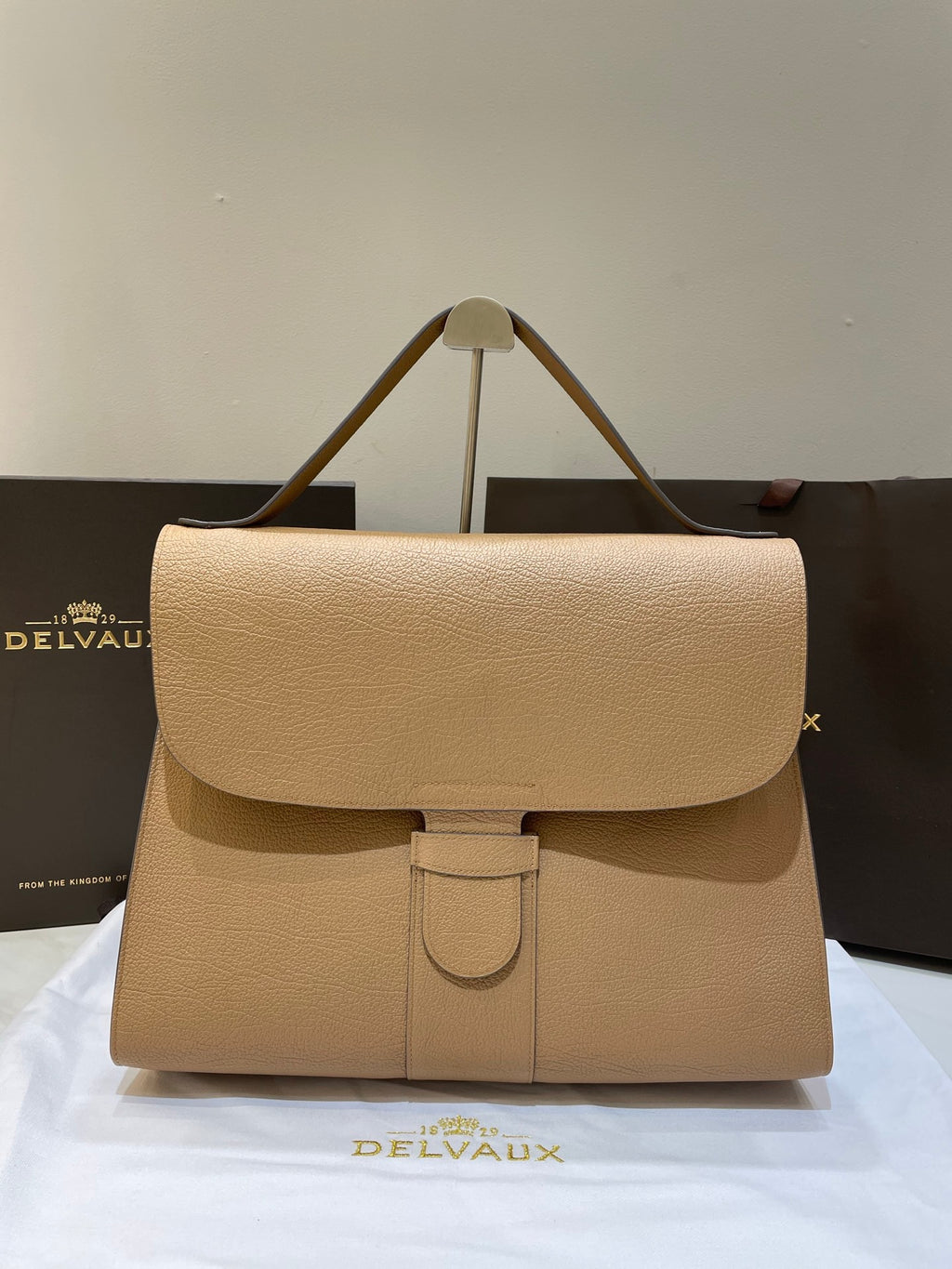 Delvaux Brillant Tempo Large (GM) – Allure Calfskin & Sheepskin Interior Beige