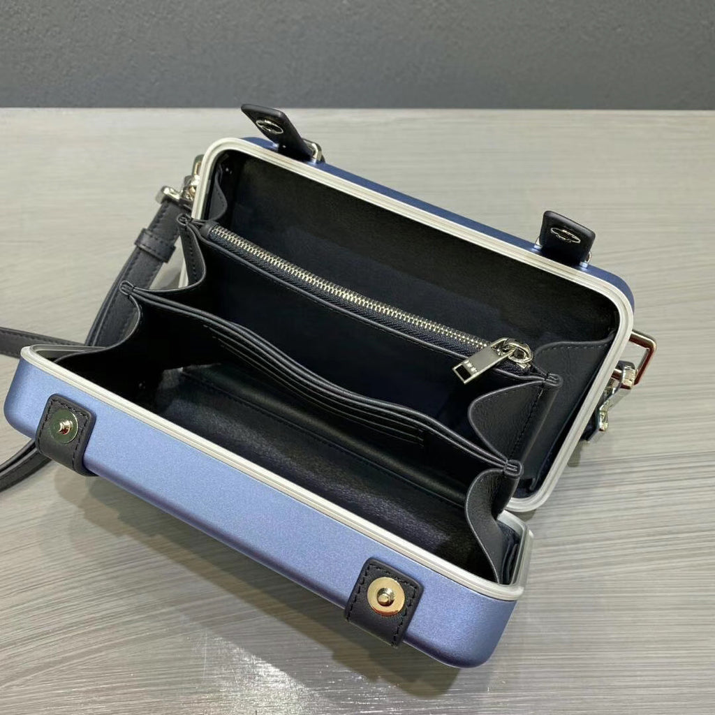 Christian Dior Blue DIOR AND RIMOWA PERSONAL CLUTCH IN ALUMINUM AND GRAINED CALFSKIN
