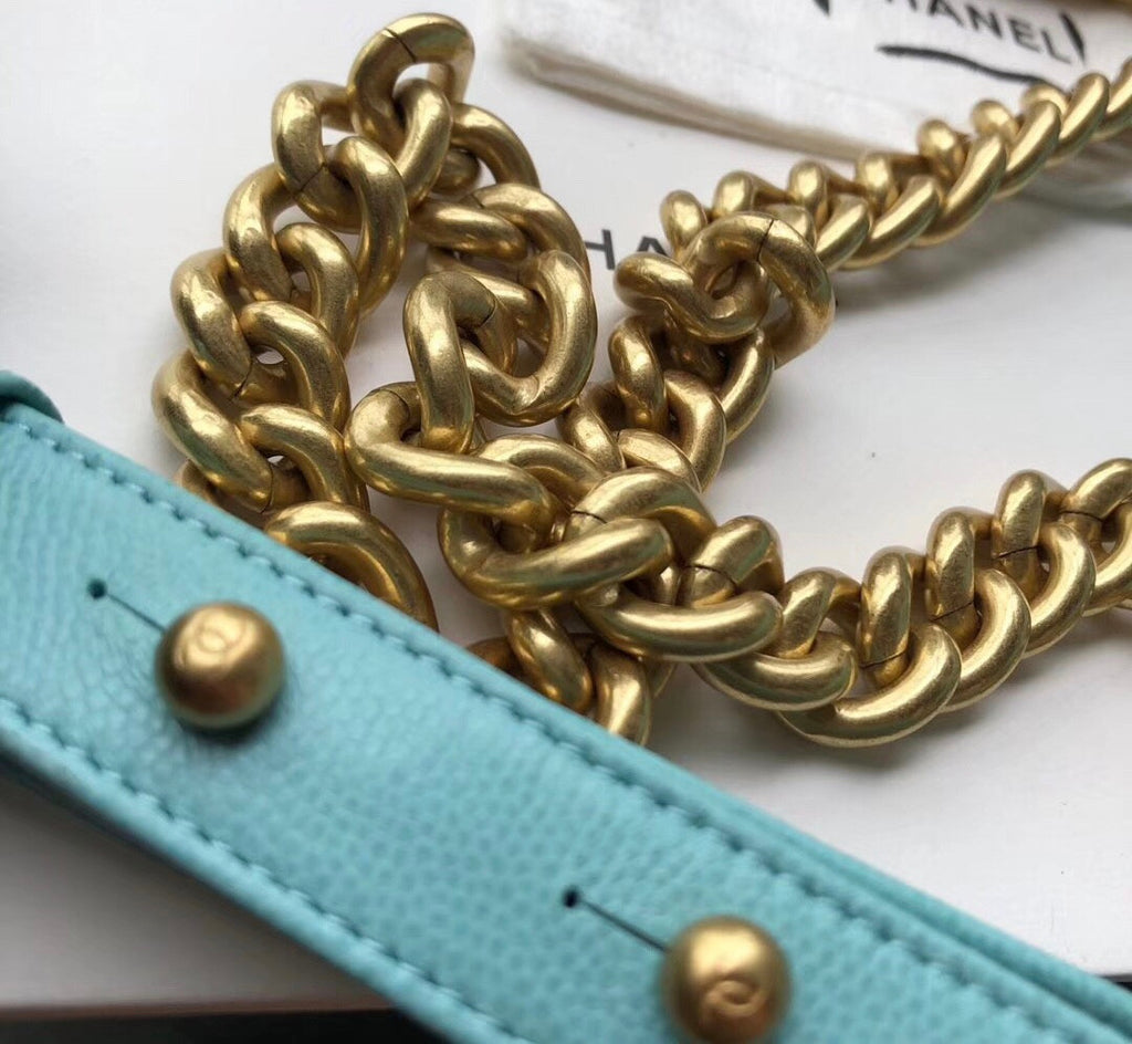 Chanel Small BOY CHANEL Handbag Baby Blue