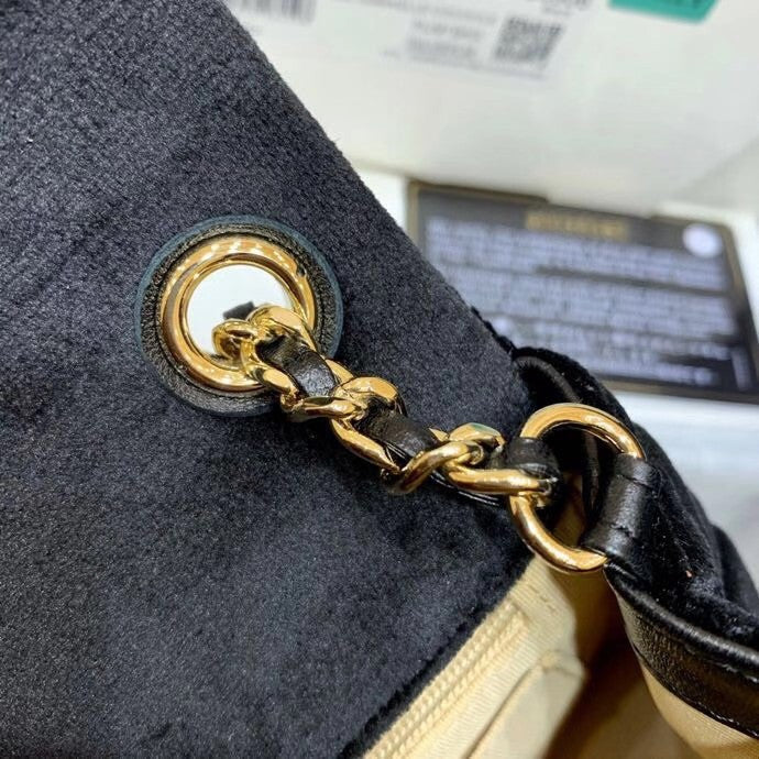Chanel Velvet Flap Bag Black