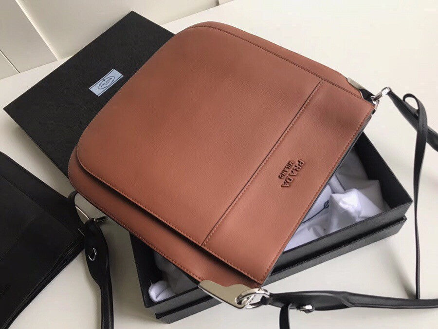 Prada Margit leather shoulder bag Brown