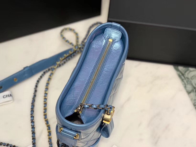 CHANEL'S Iridescent GABRIELLE Small Hobo Bag Blue