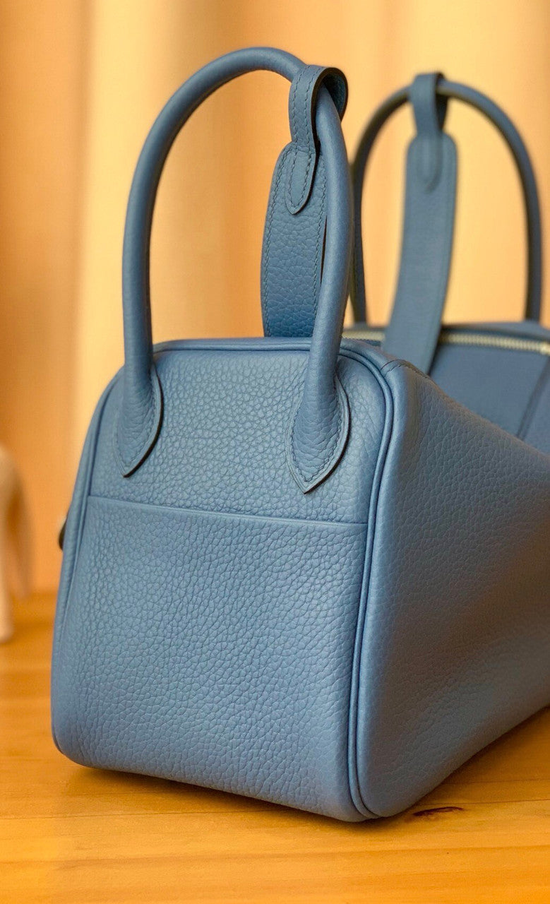Hermes Lindy 75 Blue Jean  Togo Palladium Hardware