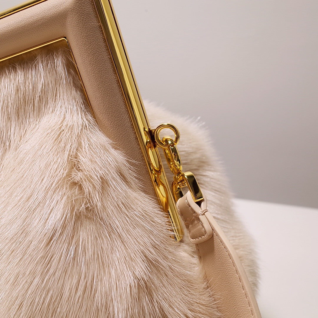 FENDI FIRST MEDIUM Pink mink bag