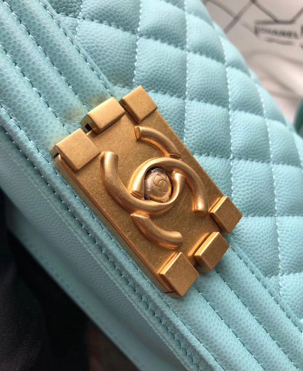 Chanel Small BOY CHANEL Handbag Baby Blue