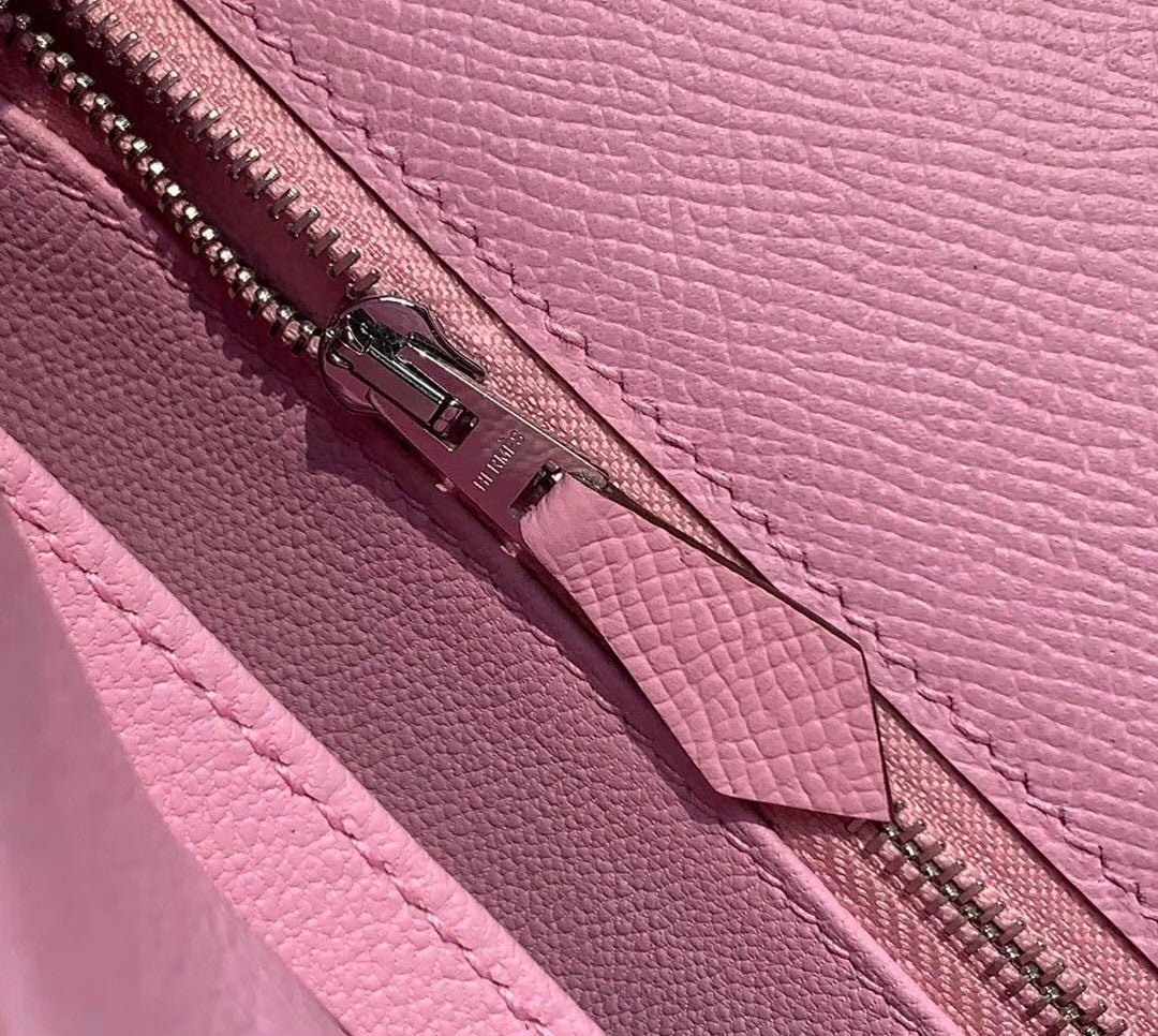 Hermes Mauve Sylvestre Kelly 25 cm Epsom Palladium Hardware