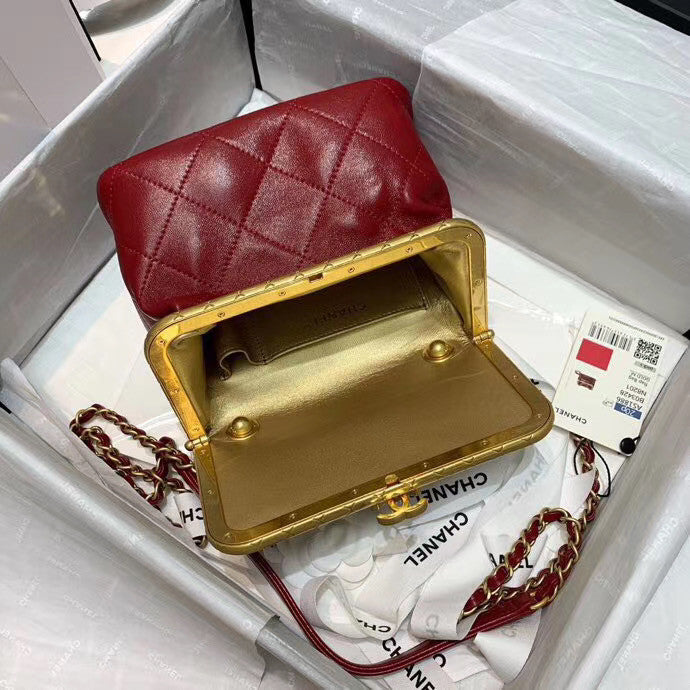 Chanel Kiss-Lock Clasp Bag Red