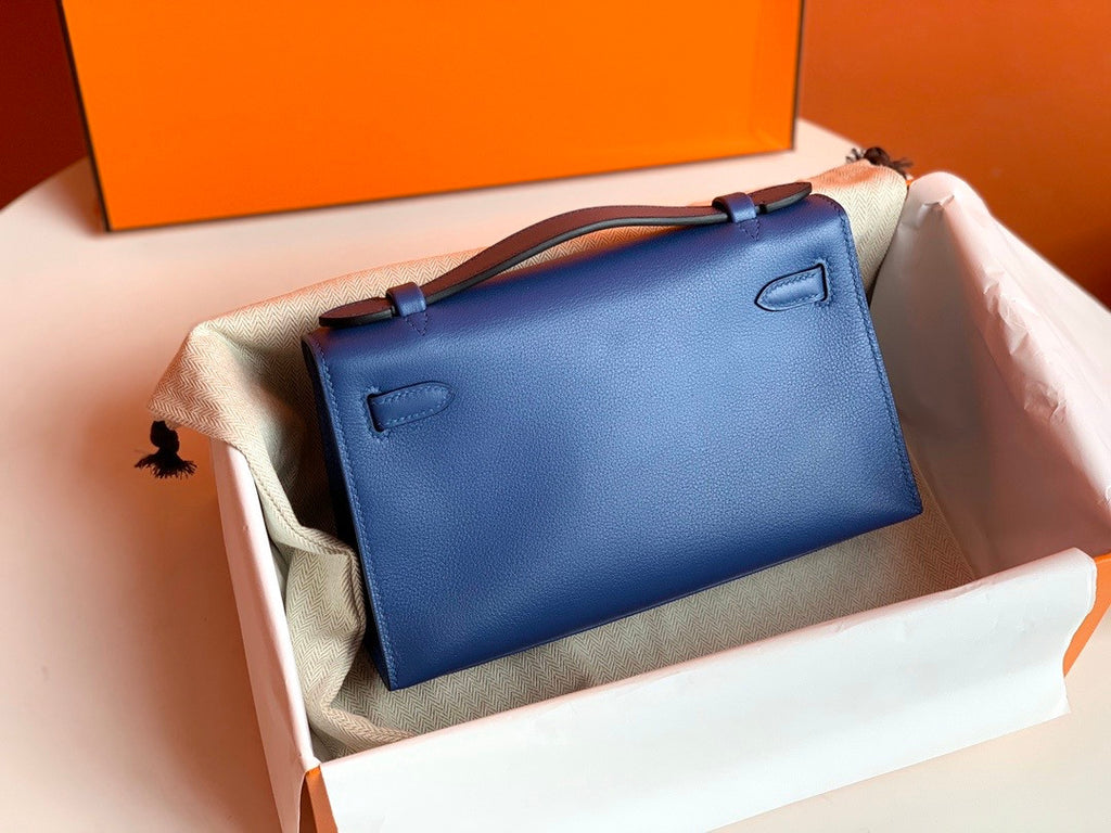 Hermès  7E BLUE BRIGHTON Kelly Mini Swift Gold Hardware