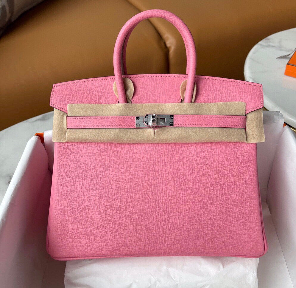 Hermes 1Q Rose Confetti Birkin 25 cm Chevre Palladium Hardware