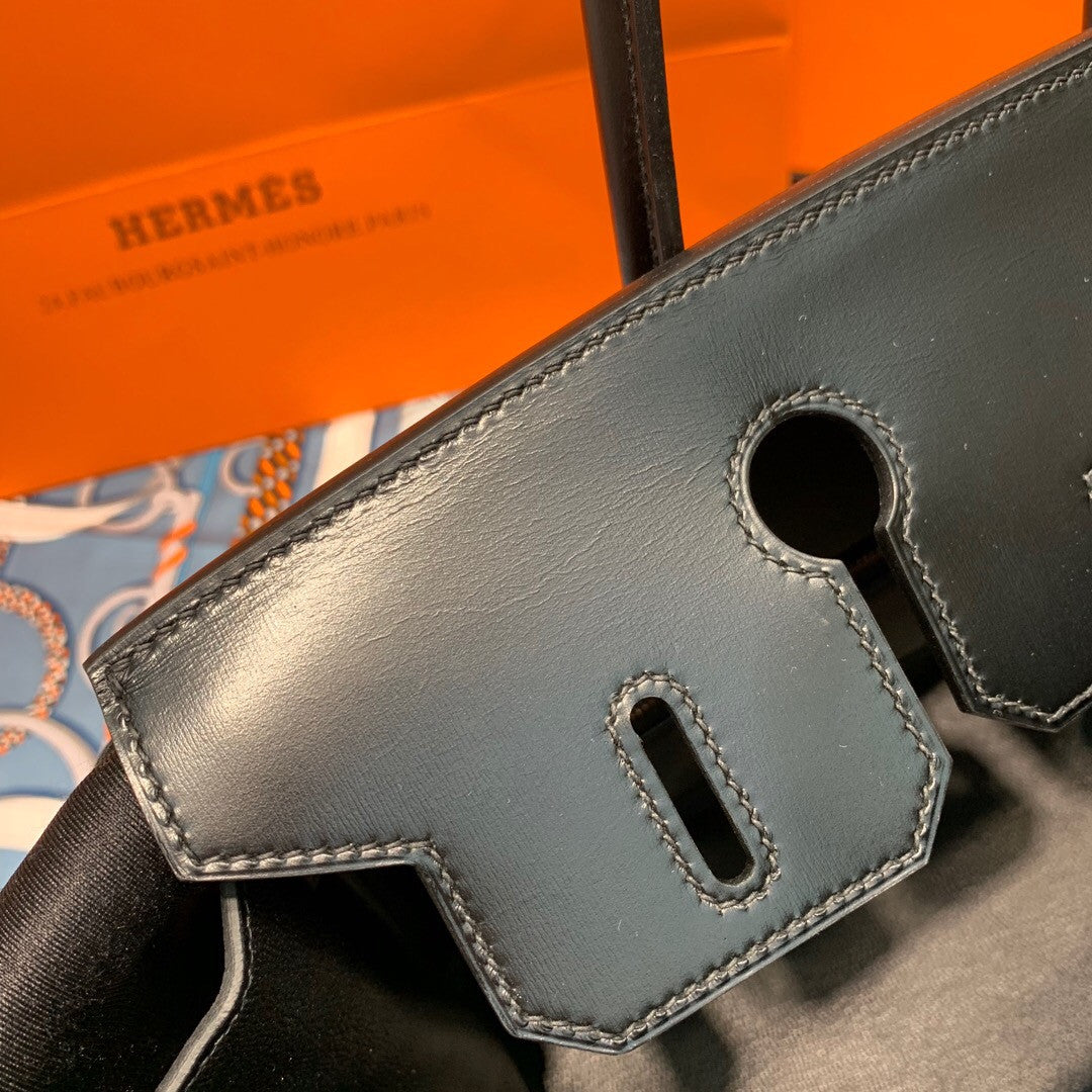 Hermes Black Sellier Birkin 30 Box Calf GHW