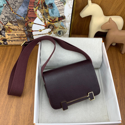 Hermès Geta Rouge Sellier  Chevre Gold Hardware
