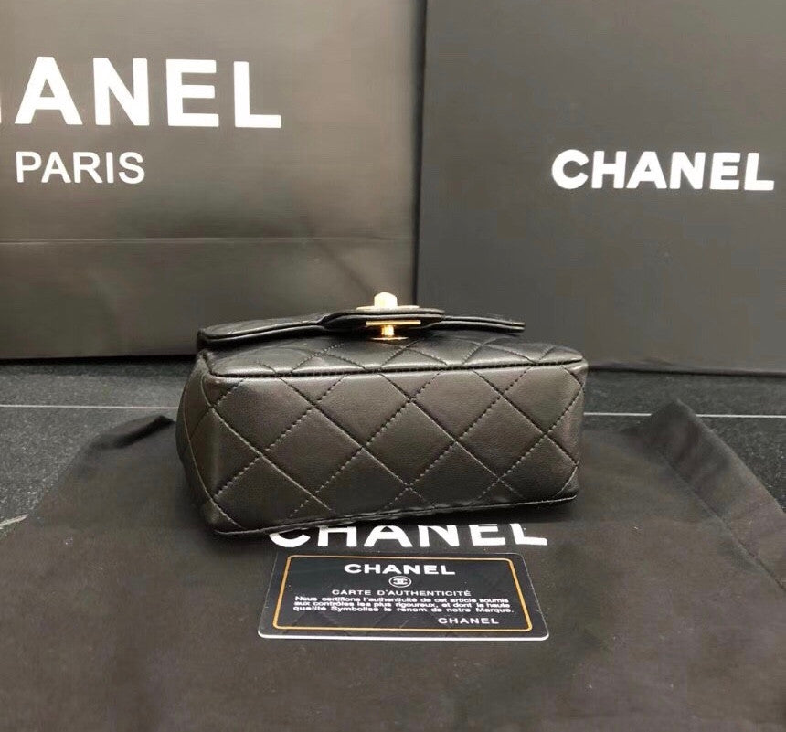 Chanel vintage duo flap bag Black