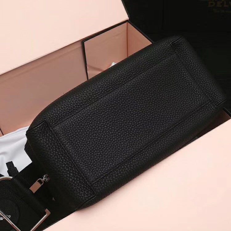 DELVAUX Cool Box Leather Satchel Black