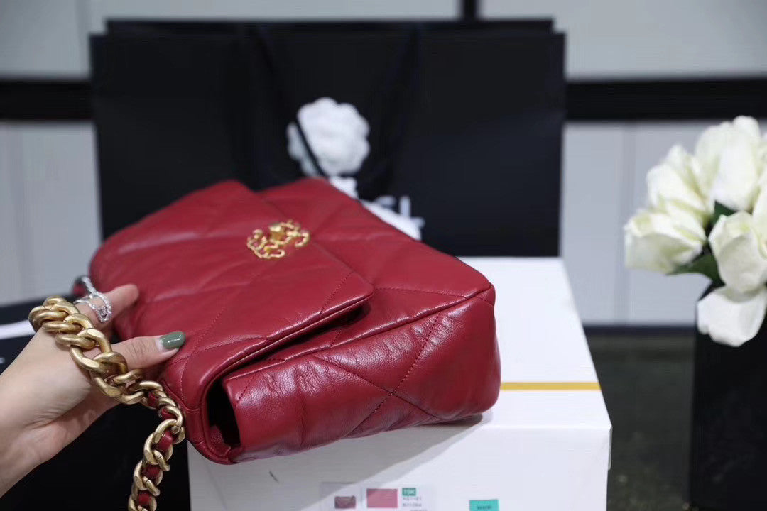 CHANEL 19 Large Flap Bag Dark Pink