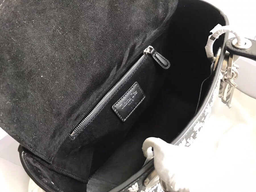 Christian Dior MINI LADY DIOR EMBROIDERED BAG Black
