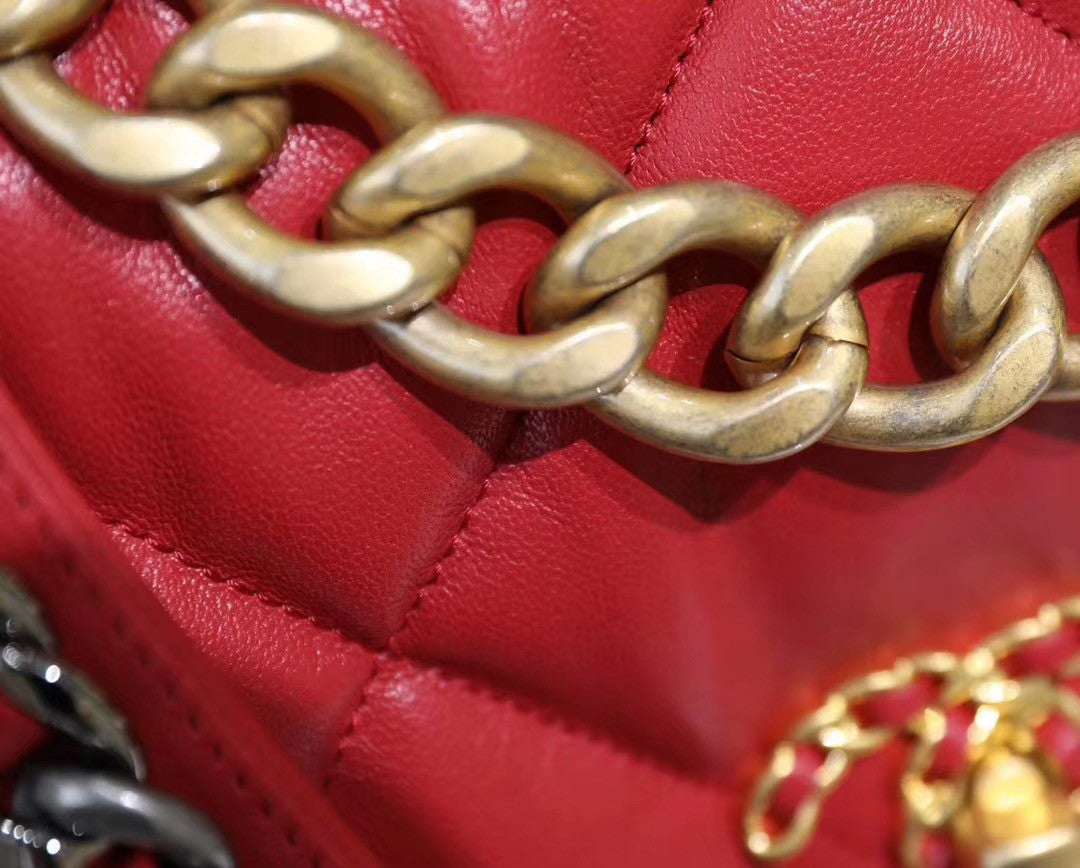 CHANEL 19 Large Flap Bag Red