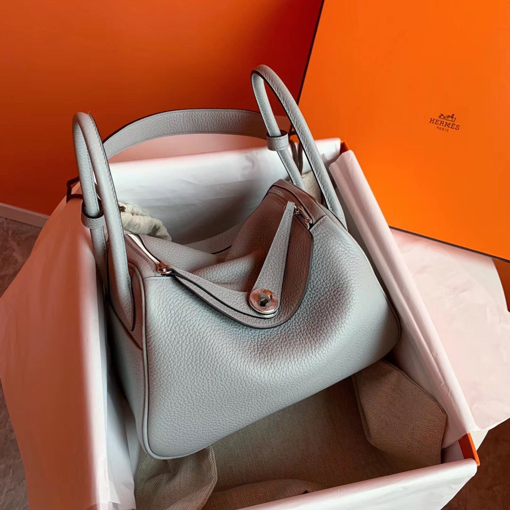 Hermes 8U Bleu Glacier  Lindy 26 Togo Palladium Hardware