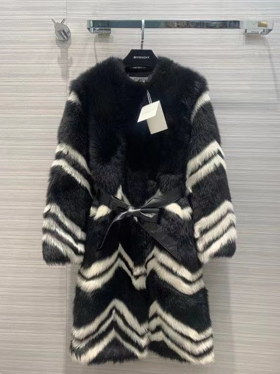 Givenchy chevron coat - Black