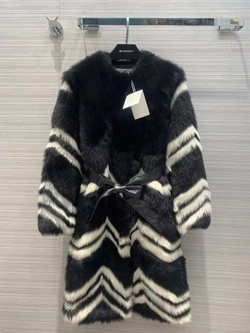 Givenchy chevron coat - Black