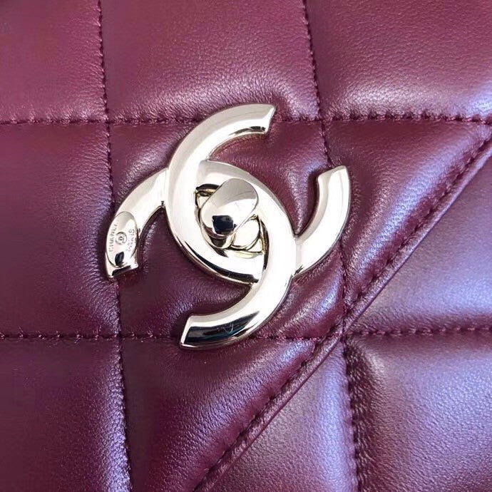 Chanel  Small Trendy CC Top Handle Bag Quilted Lambskin Bordeaux