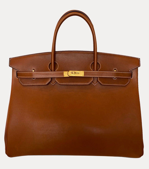 Hermes Birkin 40 Fauve Barenia Leather Gold Hardware