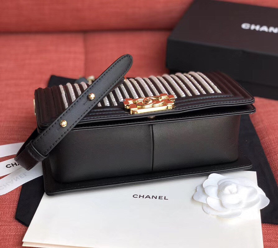 Chanel  BOY CHANEL Handbag With Imitation Pearls Black