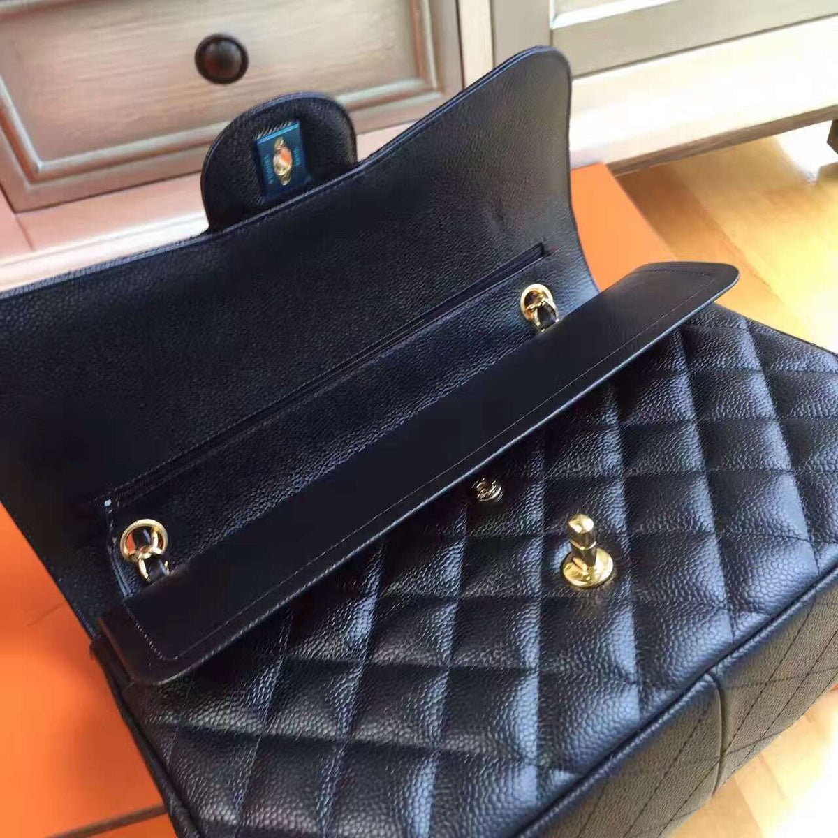 Chanel LARGE CLASSIC HANDBAG Black Calfskin