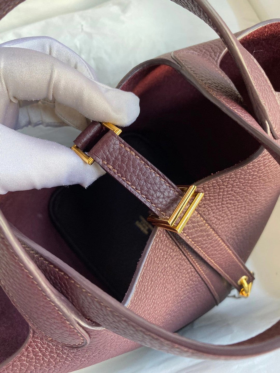 Hermes Rouge Sellier Picotin Lock 18 Togo Leather Bag