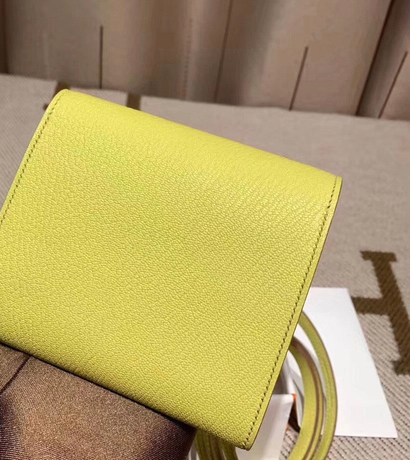 Hermes Cinhetic mini wallet 9R Lime
