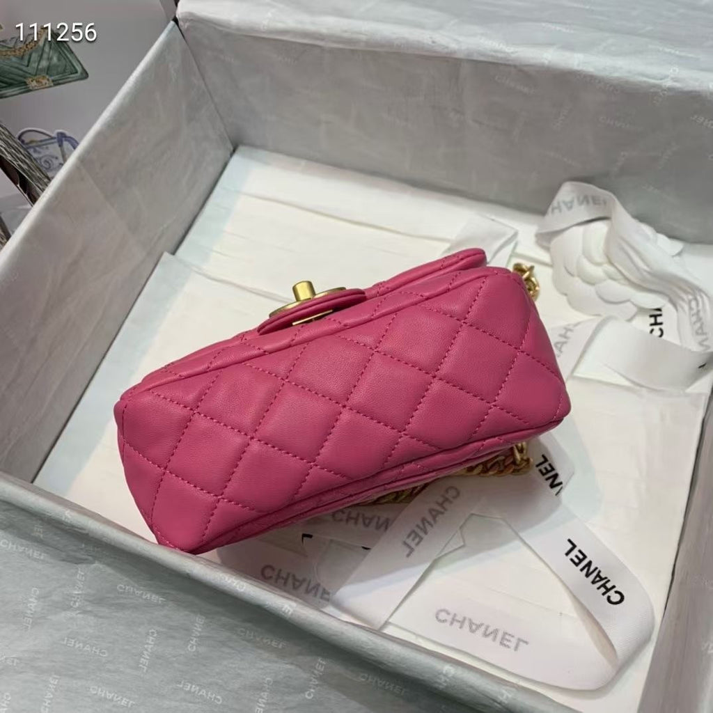 Chanel Flap Bag with Resin & Gold-Tone Metal Pink Mini