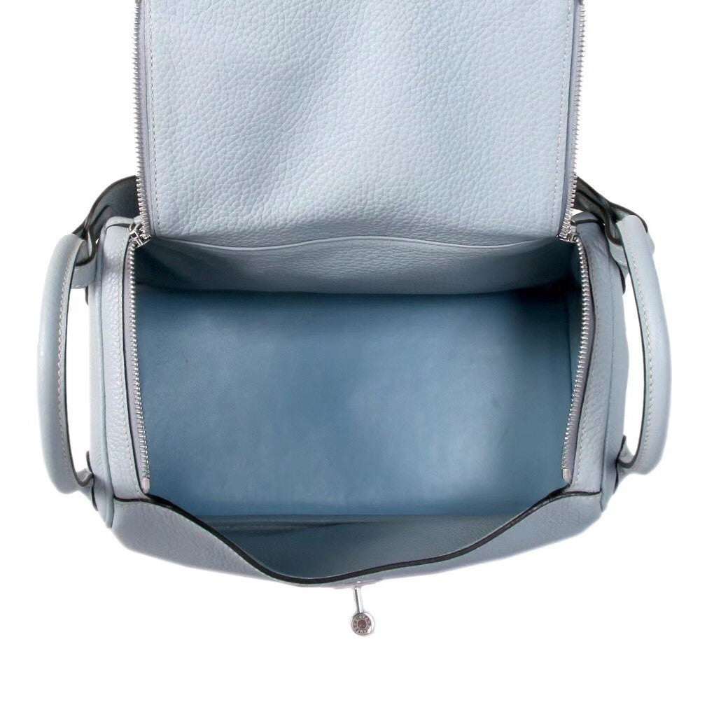 Hermes Lindy 30 Blue Lin Togo Palladium Hardware