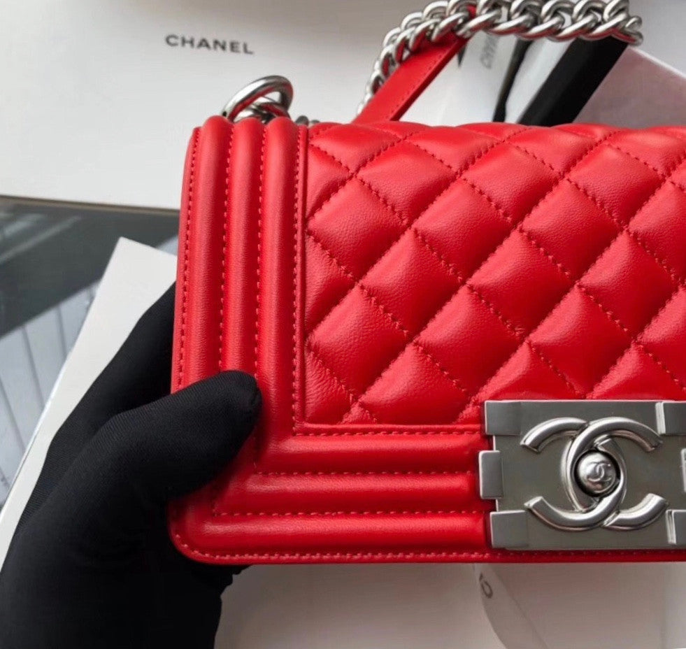 Chanel Small BOY CHANEL Handbag Classic Red