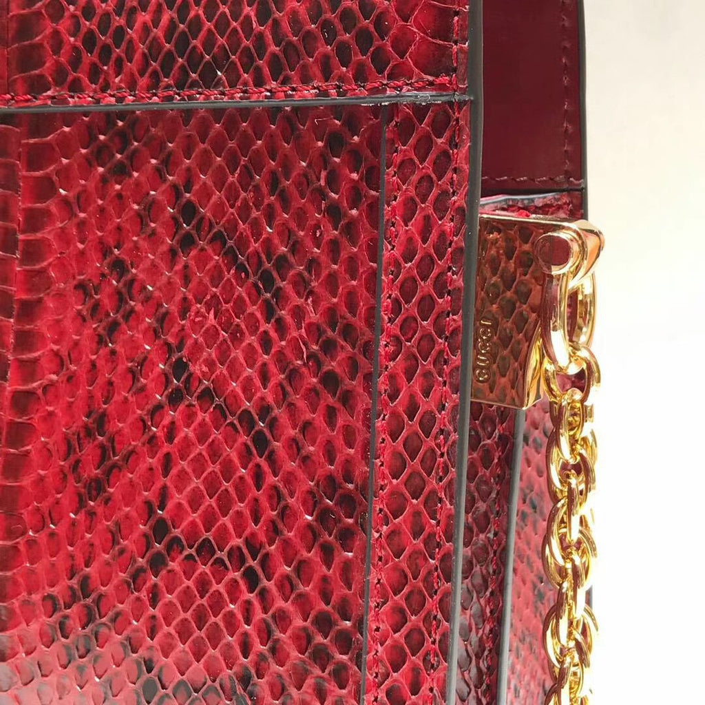 Gucci Ophidia small snakeskin shoulder bag Red