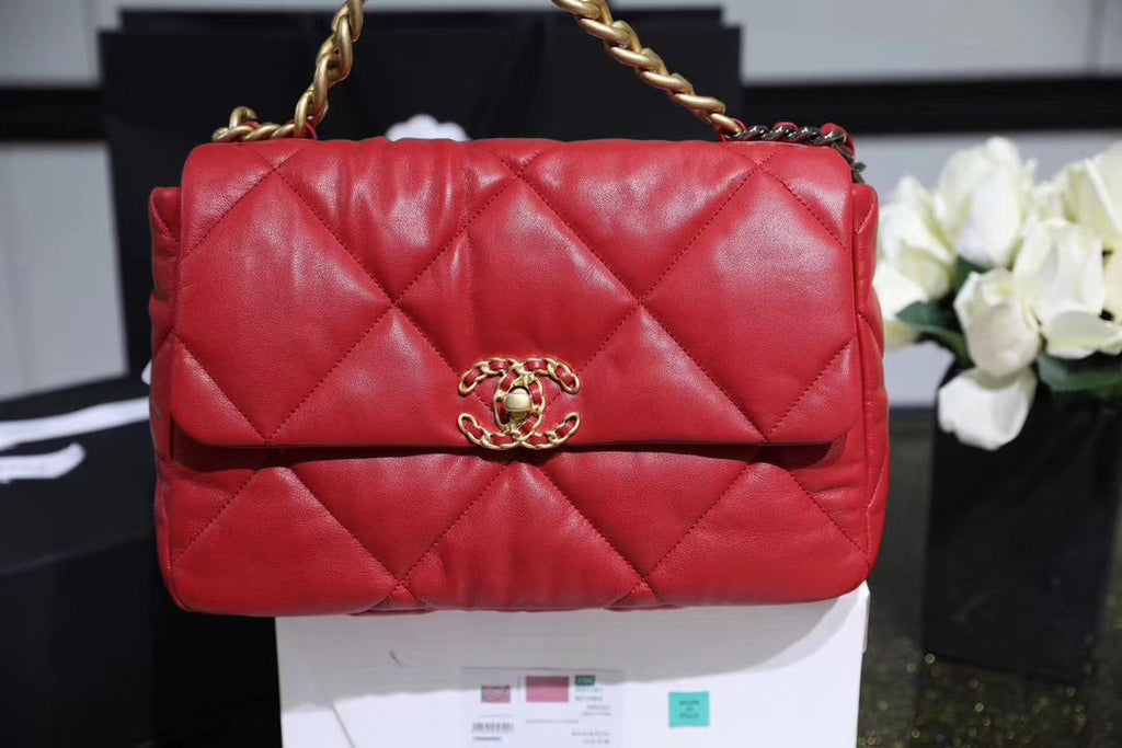 CHANEL 19 Large Flap Bag Red