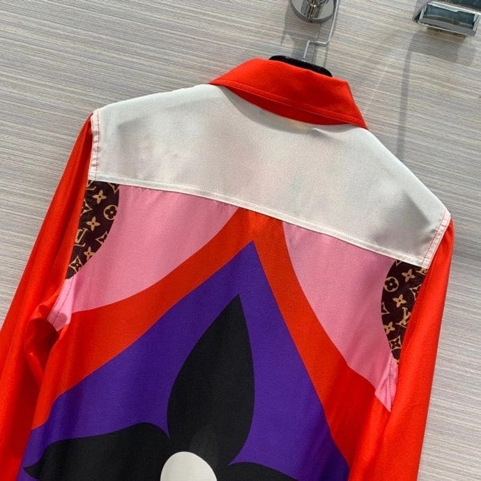 Louis Vuitton 1A8LY3  GAME ON SHARP MONOGRAM FLOWER SILK SHIRT