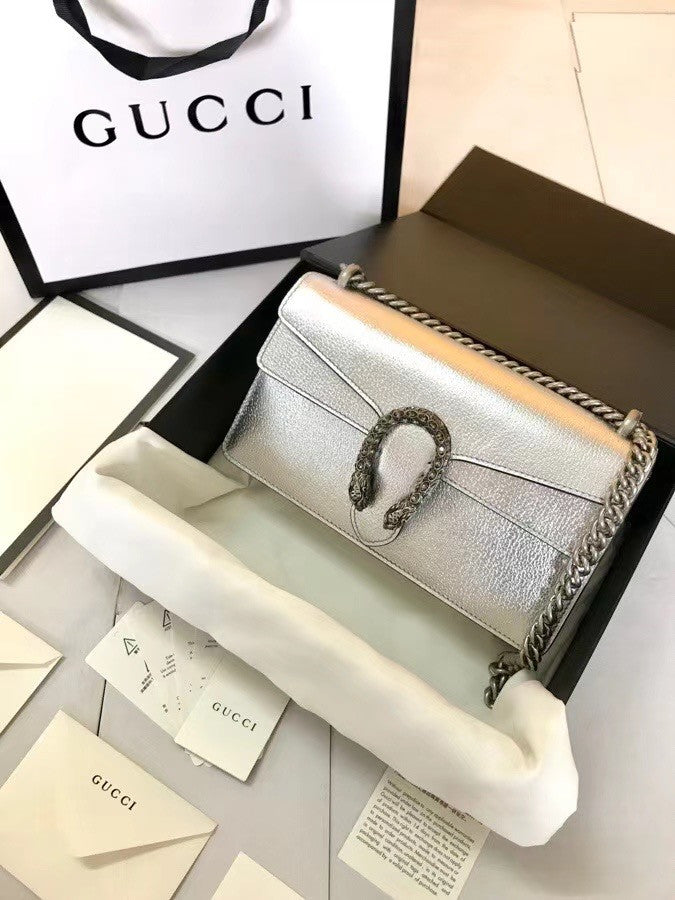 Gucci Silver Dionysus small shoulder bag